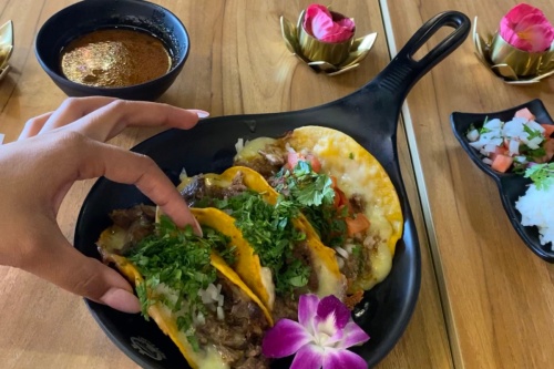 Fork It's menu includes comfort food favorites from different cultures, such as birria tacos, mac and cheese and lamb chops. (Courtesy Fork It)