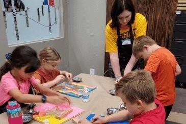 Children ages 5-12 can sharpen their artistic talent by attending a dinosaur-themed do-it-yourself day camp at Pinspiration in Kingwood. (Courtesy Pinspiration Kingwood) 