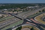 An aerial view shows the I-35 Parmer Lane diverging diamond. (Courtesy Texas Department of Transportation)