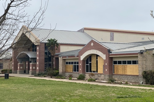 The Round Rock Parks and Recreation Department is continuing its ongoing repairs at the Clay Madsen Recreation Center after a March tornado damaged the city facility. (Brooke Sjoberg/Community Impact Newspaper)