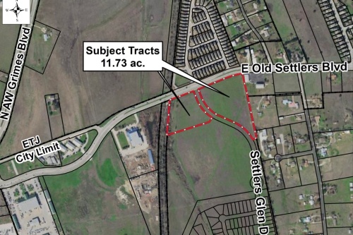 Round Rock officials approved a request to rezone 11.73 acres of land south of Old Settlers Boulevard and Settlers Glenn Drive at its June 23 meeting.  (Courtesy city of Round Rock)