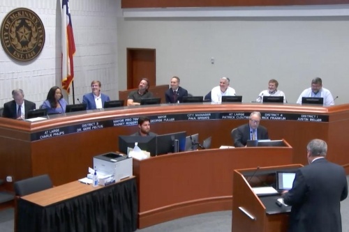 McKinney City Council evaluates exemption options during a work session, later approving an exemption increase at its June 21 City Council meeting. (Screenshot by Grant Johnson/Community Impact Newspaper)