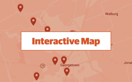 graphic of a google map image of georgetown texas