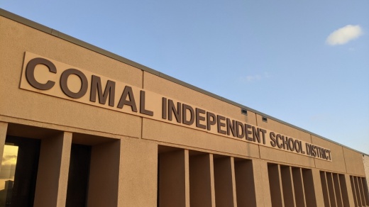 the front facade of the Comal ISD administrative building