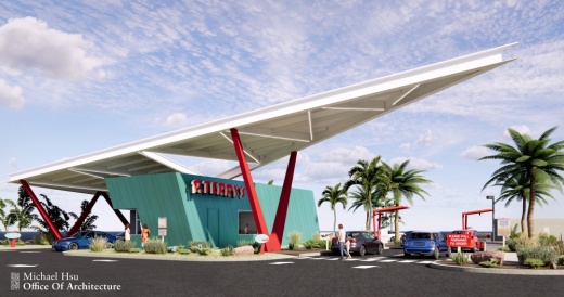 The new location on Hwy. 290 is drive-thru-only. (Courtesy P. Terry's Burger Stand/Michael Hsu Office of Architecture)