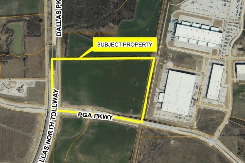 The rezoned 47-acre area is at the intersection of Dallas Parkway and PGA Parkway near the PGA of America headquarters. (Courtesy city of Frisco)