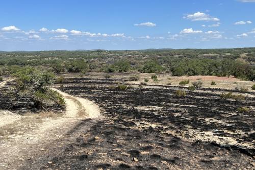 A 325-acre brush fire broke out 8 miles southeast of Dripping Springs on July 6. (Courtesy Hays County Commissioner Walt Smith)
