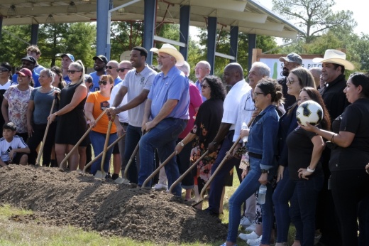 A groundbreaking ceremony was held July 8 for two new soccer fields in Houston's Gulfton neighborhood. (George Wiebe/Community Impact Newspaper)