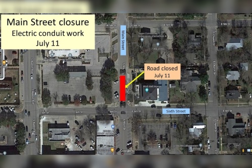 Main Street at the corner of Sixth Street will be closed from 7 a.m.-6 p.m. on July 11. (Courtesy city of Georgetown)