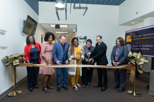Officials with the Houston Community College system opened the Security Operations Center, a simulated training lab, at the system's West Loop campus on June 24. (Courtesy Houston Community College)