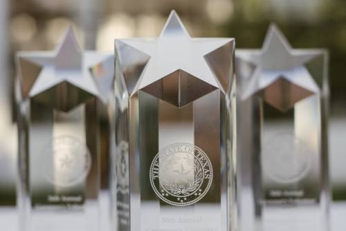 A photo of three Governor's Volunteer Awards.