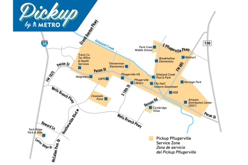 Map of Pickup service area