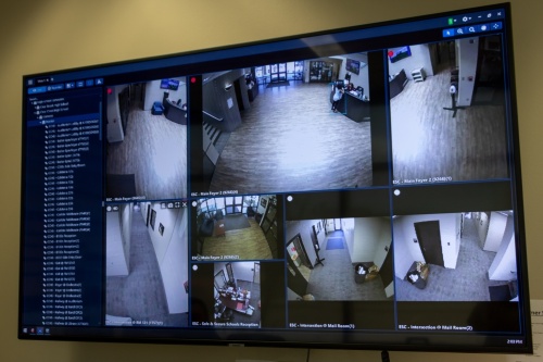 The camera monitoring software implemented at Clear Creek High School since 2018 allows officials to monitor the building. (Courtesy Clear Creek ISD)