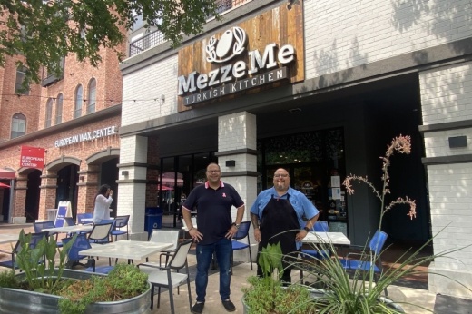 From left: Owner Mahmud “Moody” Ugur and chef Joel Zarzamora enjoy teaching customers about Turkish food and experimenting with new recipes. (Darcy Sprague/Community Impact Newspaper)