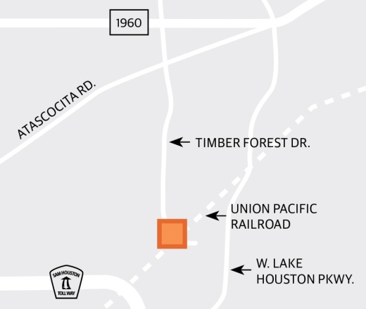 Work continues on a project to build a new four-lane bridge on Timber Forest Drive where it crosses the Union Pacific Corp. railroad tracks. (Ronald Winters/Community Impact Newspaper)