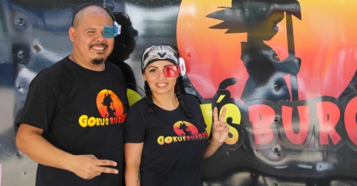 Rolando and Sylvia Macias opened Goku’s Burger at The Food Zone in Porter in 2019. (Wesley Gardner/Community Impact Newspaper)