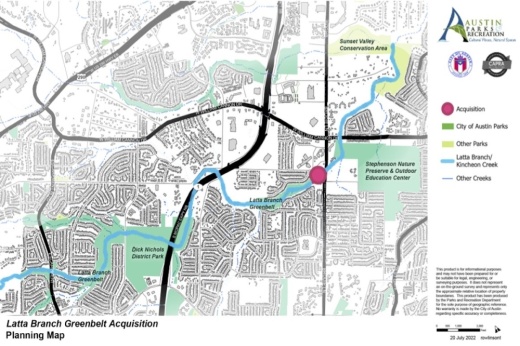 The Latta Branch Greenbelt system sits between the Dick Nichols District Park and Stephenson Nature Preserve and Outdoor Education Center. (Courtesy Austin Parks and Recreation Department)