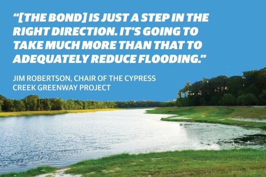 An extension of the Cypress Park stormwater detention basin could start in 2027. (Danica Lloyd/Community Impact Newspaper)