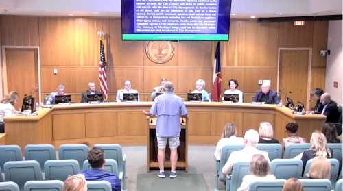 Citizens expressed concern over the lack of public input on the Stevenson Park parking lot improvement plans. (Courtesy city of Friendswood YouTube)
