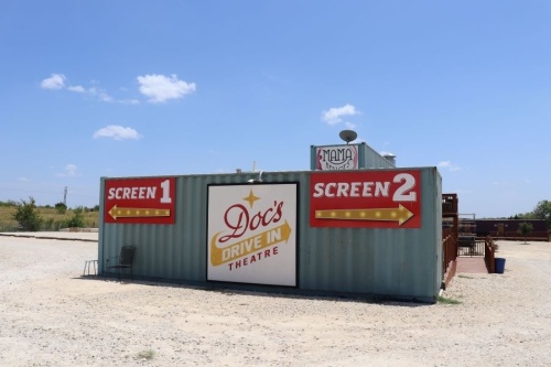 Doc's Drive-In Theatre, located at 1540 Satterwhite Road, Buda, went up for sale for about $4 million in July. (Zara Flores/Community Impact Newspaper)