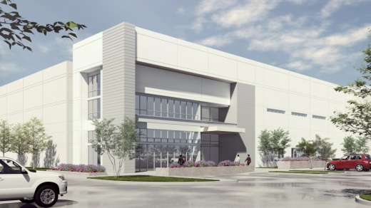 The Alliance Westport 25 industrial building will be located on the frontage road of SH 156, across from the entrance to the BNSF Intermodal Facility. (Rendering courtesy Hillwood)