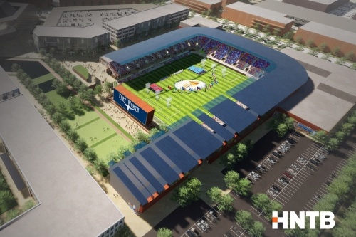This concept shows what a soccer stadium could look like in Fort Worth. (Rendering courtesy HNTB and city of Fort Worth)