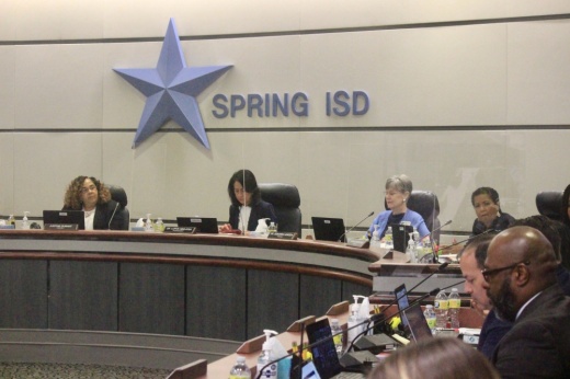 On Aug. 9, the Spring ISD board of trustees discussed a presentation on the $850 million bond that voters will consider in November. (Emily Lincke/Community Impact Newspaper)