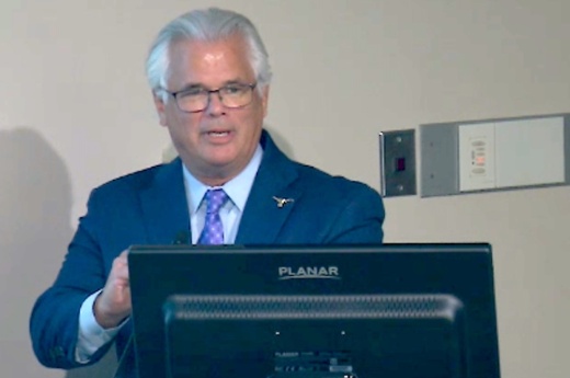 Fort Worth City Manager David Cooke discusses the proposed fiscal year 2022-23 budget with City Council at a work session Aug. 9. (Screenshot courtesy city of Fort Worth)