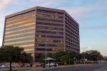 Exterior of the Texas Education Agency building at sunset.
