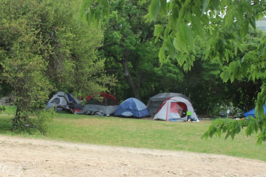 Austin's public camping ban has been in effect for more than a year since city voters approved Proposition B in May 2021. (Ben Thompson/Community Impact Newspaper)