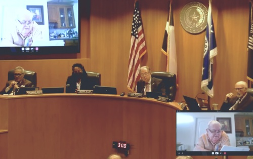 Tarrant County commissioners discussed property tax rates for the county and the hospital district at their Aug. 16 meeting. (Screenshot courtesy Tarrant County)