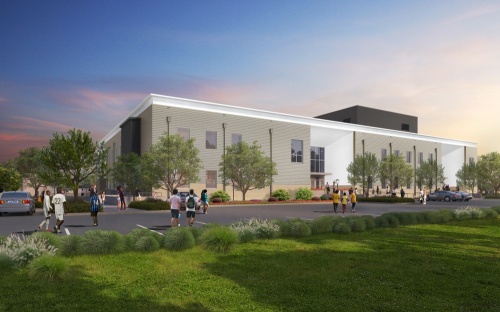 Officials with St. Luke's United Methodist Church hosted a ceremonial groundbreaking Aug. 11 on a new community center being planned in the Gulfton and Sharpstown area that, upon completion, will connect residents to nonprofits specializing in youth programs, health care, workforce training and mentorship. (Rendering courtesy Jackson & Ryan Architects)