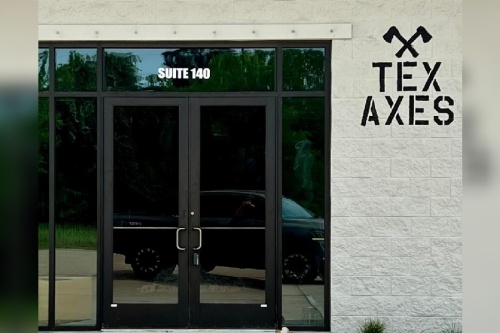 Ax throwing business Tex Axes is nearing completion in Jersey Village. The business will offer private and themed ax throwing booths, photo opportunities and barbecue. (Courtesy Tex Axes)