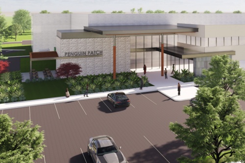 This concept drawing presented to the city of Keller shows plans for the new home of Penguin Patch at 721 Chisholm Trail. (Rendering courtesy city of Keller)