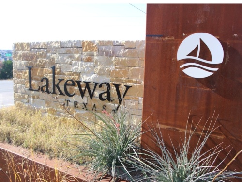Stone plaque for Lakeway, Texas.