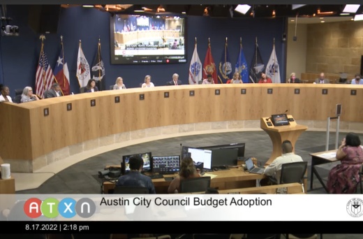 Austin Council during the first day of their budget passing process. (Courtesy City of Austin)