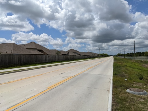 The widening of the south portion of Calder Road finished in July. (Jake Magee/Community Impact Newspaper)