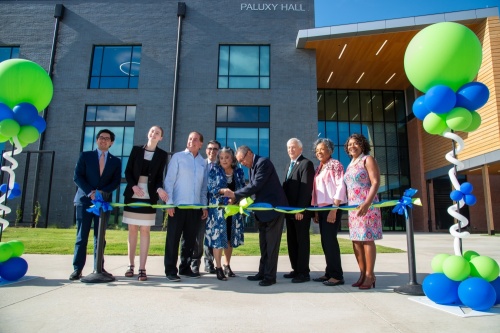 Alamo Colleges District Chancellor Mike Flores and college officials cut the ribbon Aug. 17 on the new Paluxy Hall at Northeast Lakeview College. (Courtesy Northeast Lakeview College)