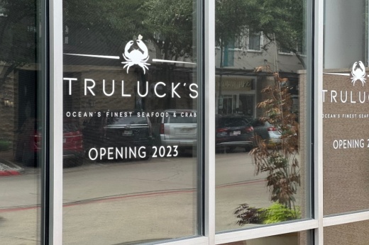 Truluck's Ocean's Finest Seafood and Crab window sign