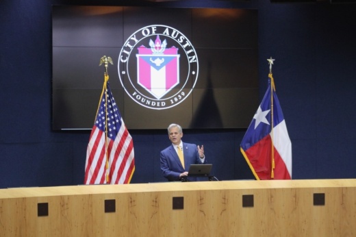 Mayor Steve Adler spent much of his Aug. 25 State of the City address running through many of what he said were the positive changes Austin has seen through his eight years in office. (Ben Thompson/Community Impact Newspaper)