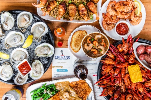 The menu includes seafood gumbo, etoufee, po'boys, char-grilled oysters and boiled crawfish when in season. (Courtesy Becca Wright/Orleans Seafood Kitchen)