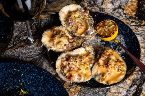 Baked oysters will be among the offerings when Gatsby's Fine Seafood opens in September. (Courtesy Michael Anthony)