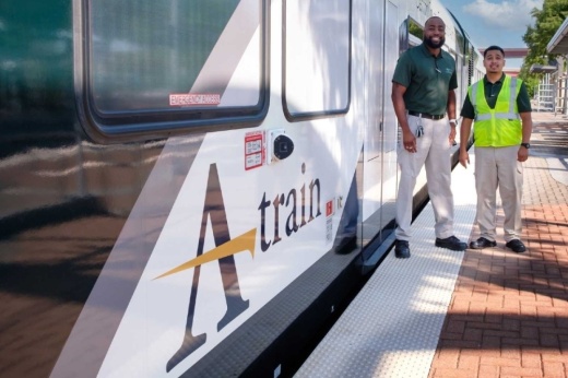 A-Train parked at station.