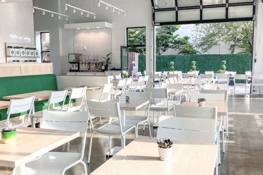 interior dining of Crisp & Green's restaurant