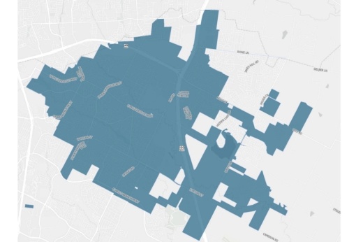 Map of the Pfetch a Ride program area