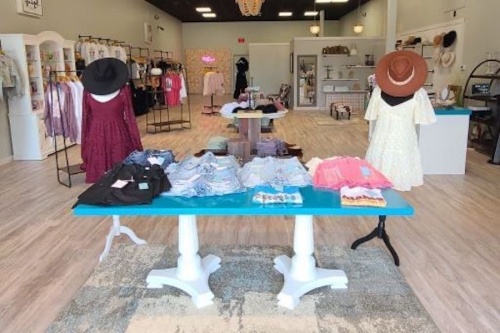 Apparel sits on display at LuvLeigh Apparel.