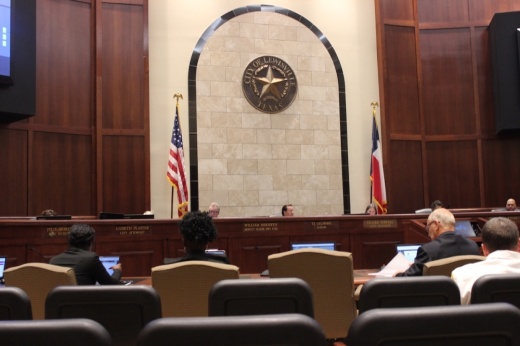 Lewisville City Council adopted the fiscal year 2022-23 tax rate during its Sept. 19 meeting. (Destine Gibson/Community Impact Newspaper)