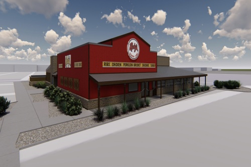 The Kyle Planning and Zoning Commission will vote Sept. 27 on a potential Rudy's Country Store and BBQ to be located at 19430 I-35, Kyle. (Rendering courtesy Lingle Design Group Inc.)