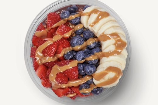 The PB Swizzle, an acai bowl with a peanut butter drizzle, is among six smoothie bowls, a new Smoothie King product being rolled out nationwide, starting with San Antonio Smoothie King locations Sept. 27. (Courtesy Smoothie King)