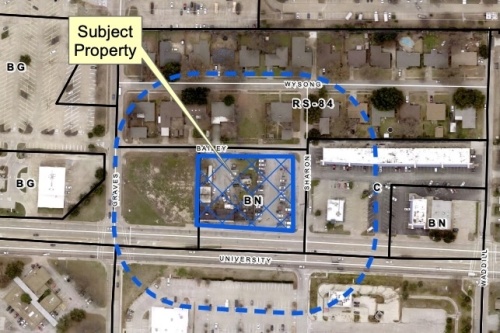 Aerial site map of the proposed Seven Brews McKinney location.